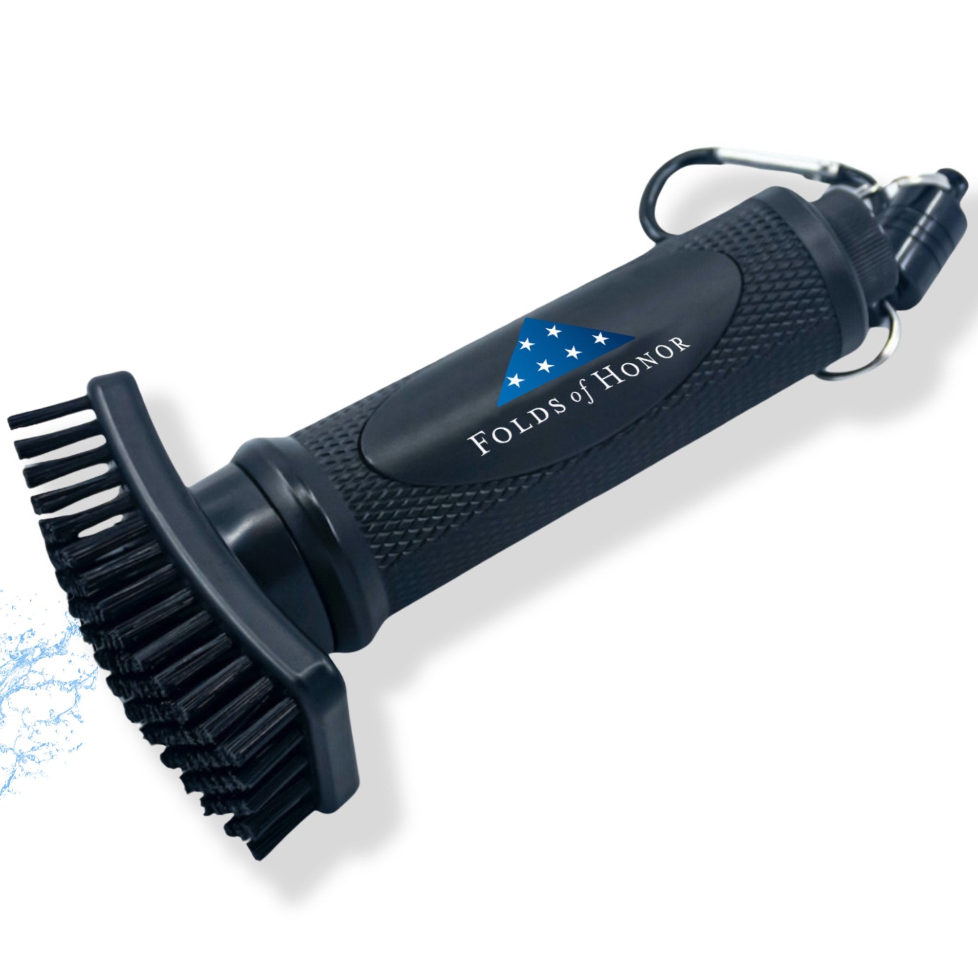 Folds of Honor edition Grooveit brush featuring the patriotic logo on the handle.