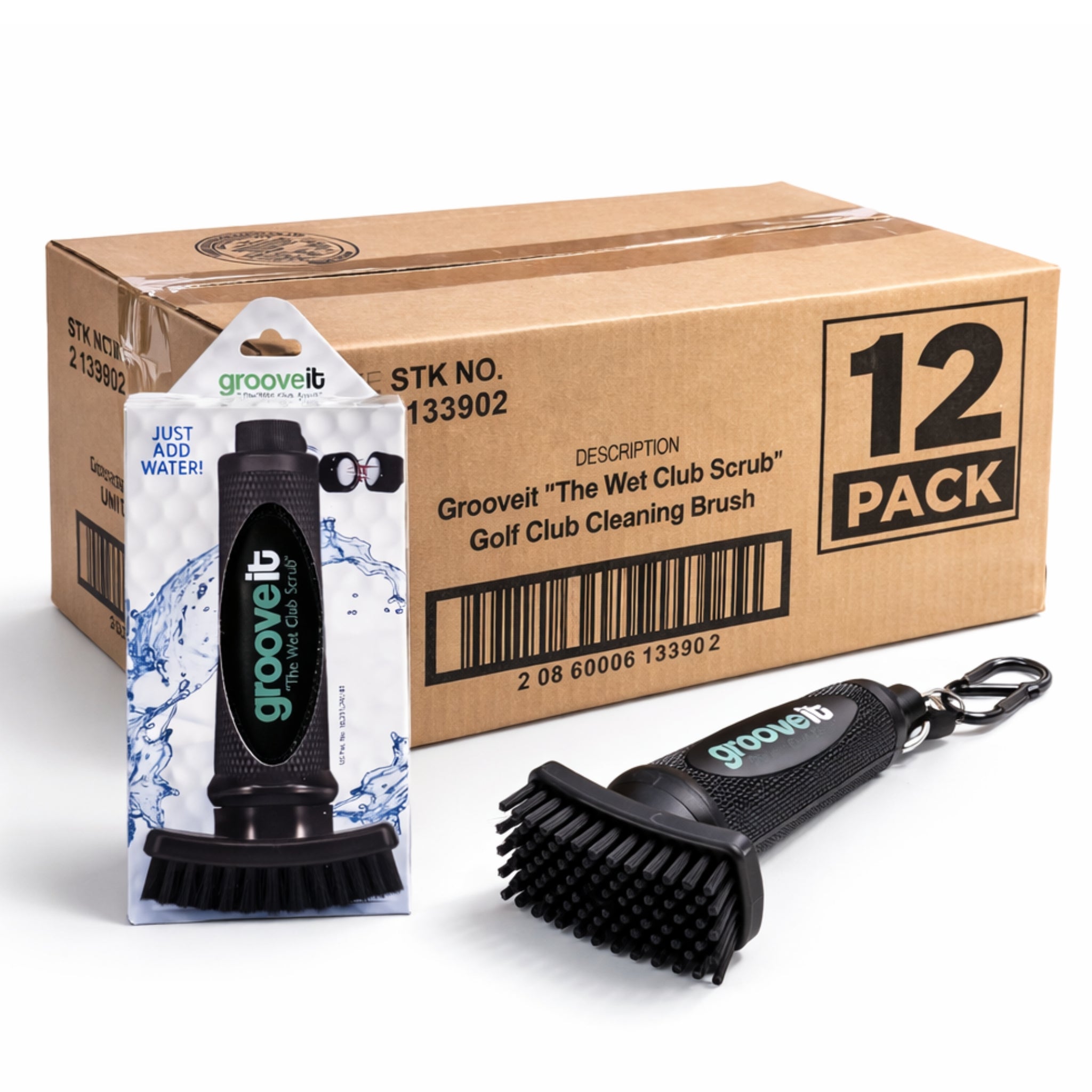 Grooveit Wet Brush - Black Plastic | 12 Pack