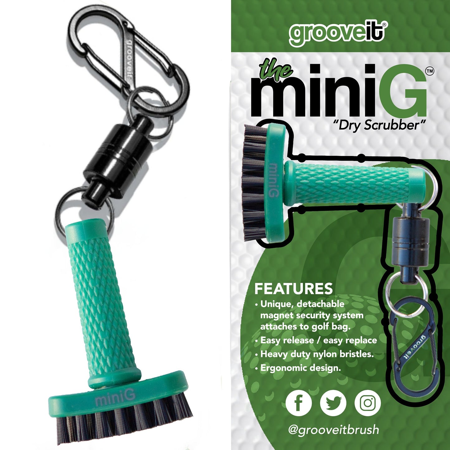 miniG - Grooveit "The Wet Club Scrub" - #golf_club_cleaner# - #golf_club_brush# - #golf_brush# - #grooveit# - #groove_it_brush# - #grooveit_brush# - #groove_cleaner# - #golf_club_cleaning_brush# - #go