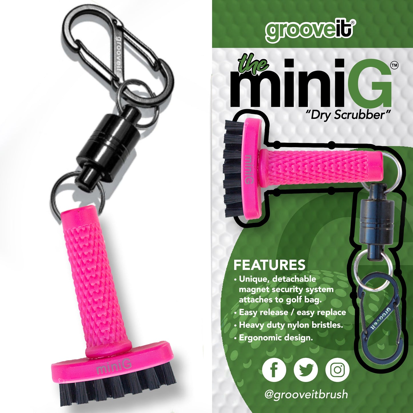 miniG - Grooveit "The Wet Club Scrub" - #golf_club_cleaner# - #golf_club_brush# - #golf_brush# - #grooveit# - #groove_it_brush# - #grooveit_brush# - #groove_cleaner# - #golf_club_cleaning_brush# - #go